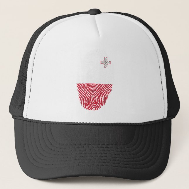 Malta Flagga Fingerprint Land Pride Identity Keps (Framsida)