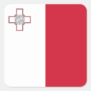 Malta flagga fyrkantigt klistermärke