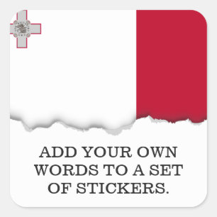 Malta flagga fyrkantigt klistermärke
