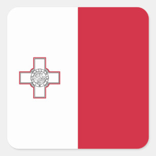 Malta flagga fyrkantigt klistermärke