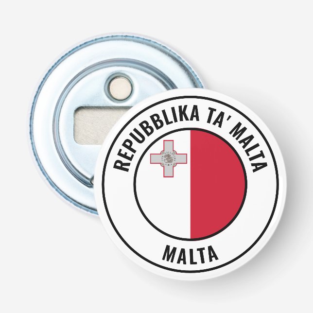 Malta Flagga Gorgous Patriotic Flaska Open Flasköppnare (Framsidan)