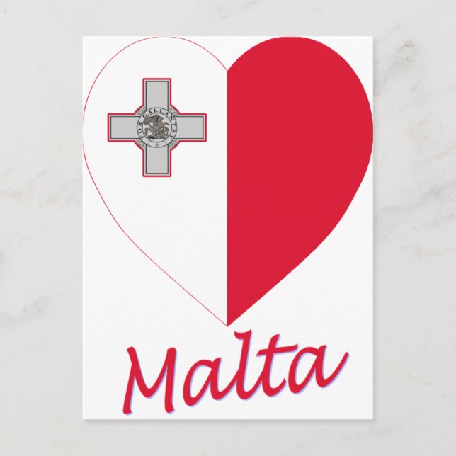 Malta Flagga Heart Vykort (Framsida)