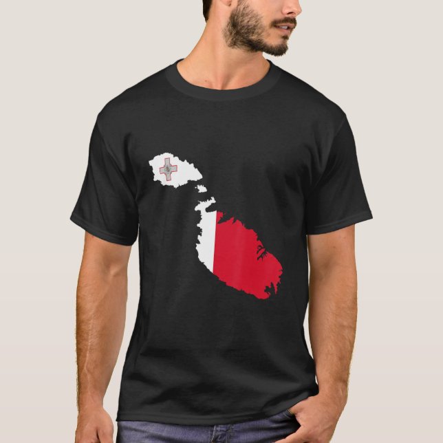 Malta flagga i Malta T Shirt (Framsida)
