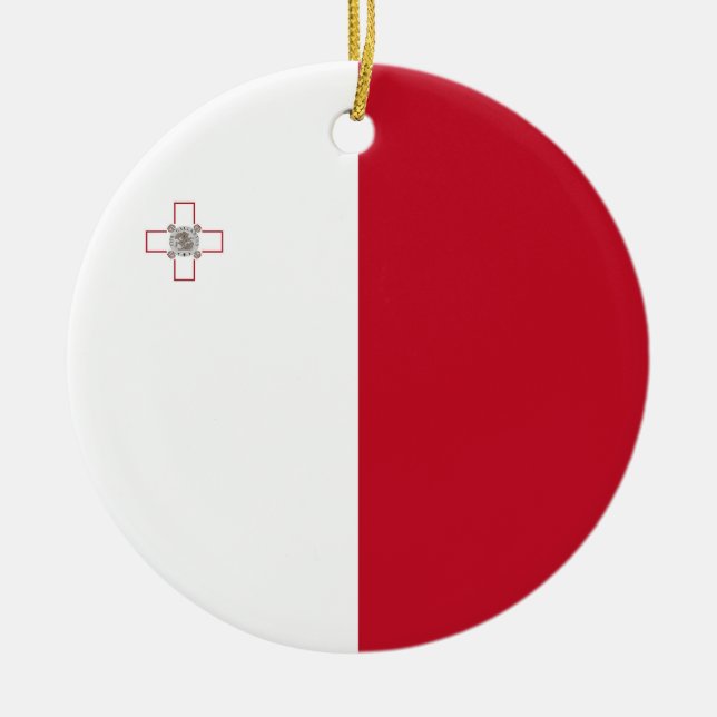 Malta flagga julgransprydnad keramik (Framsidan)