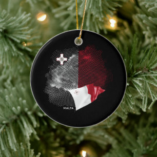 Malta flagga julgransprydnad keramik