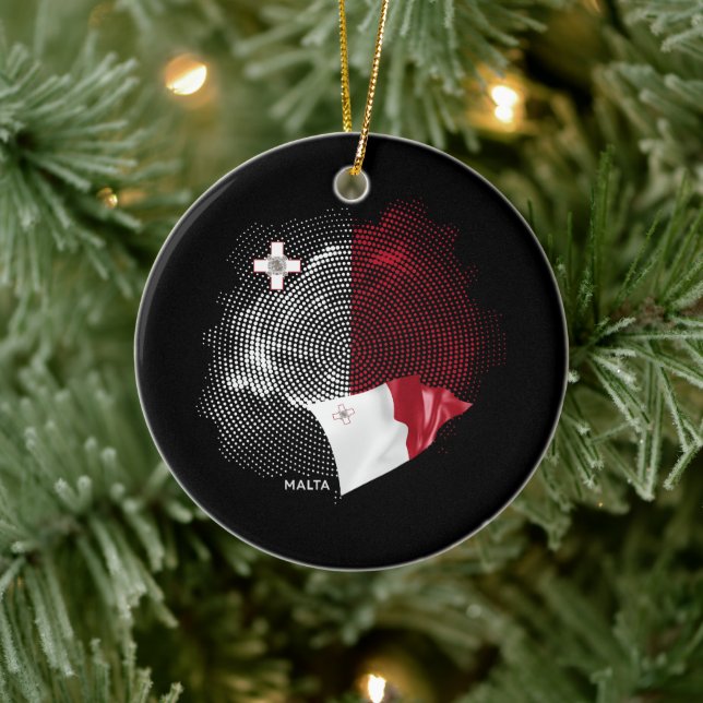 Malta flagga julgransprydnad keramik (Träd)