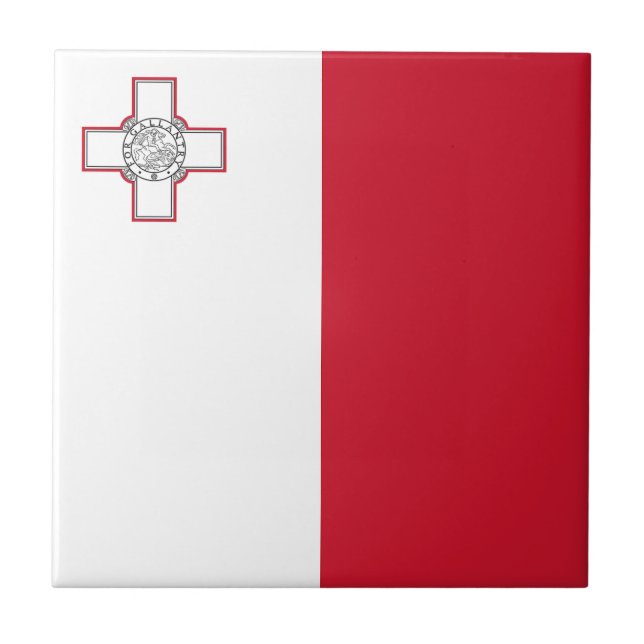 Malta Flagga Kakelplatta (Framsidan)