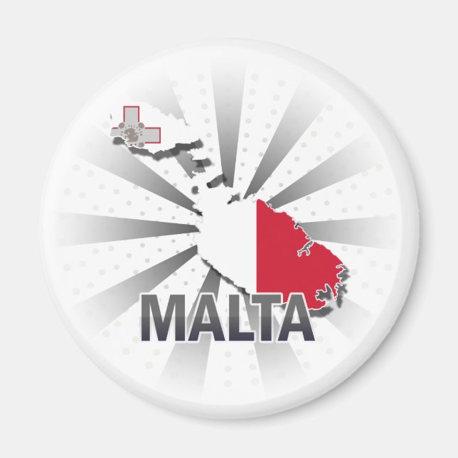 Malta Flagga Karta 2.0 Magnet (Framsidan)