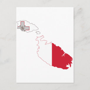 Malta flagga karta vykort