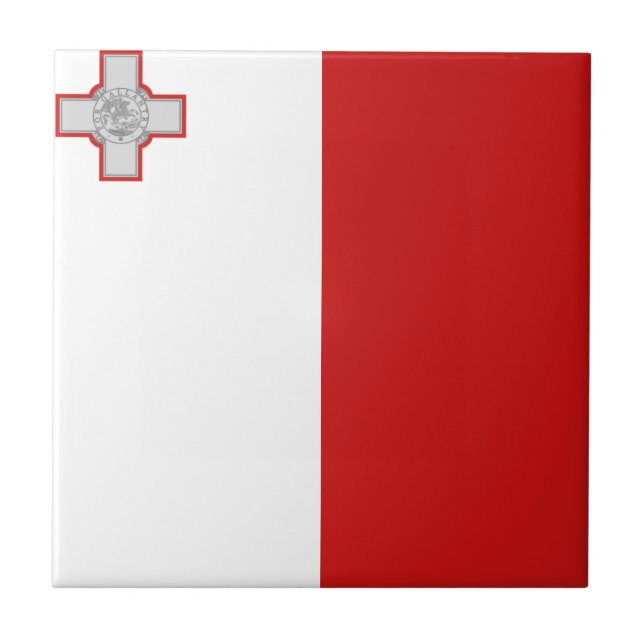 Malta Flagga Keramisk Kakelplatta (Framsidan)