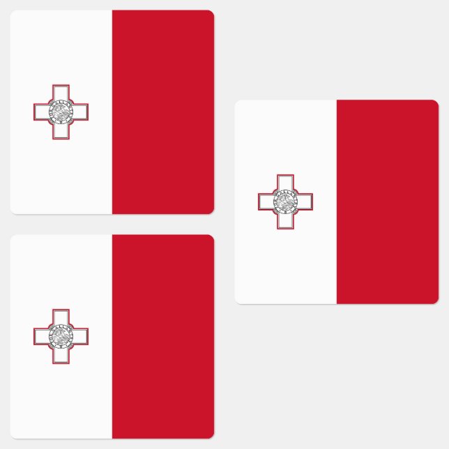 Malta flagga klistermärke (Grupp)