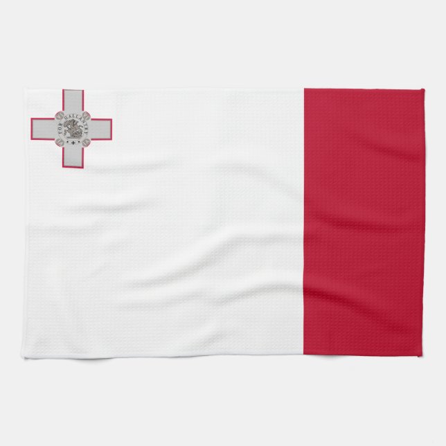 Malta flagga kökshandduk (Horisontell)