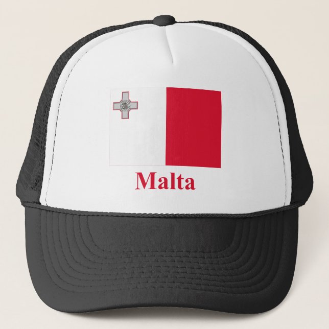 Malta flagga med namn truckerkeps (Framsida)