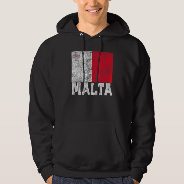 Malta Flagga National Pride Roots Land Family Nat Hoodie (Framsida)