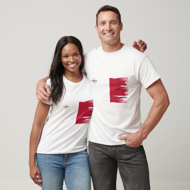 Malta Flagga Push Art T Shirt (Unisex)