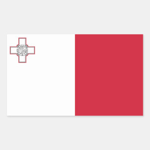 Malta flagga rektangulärt klistermärke