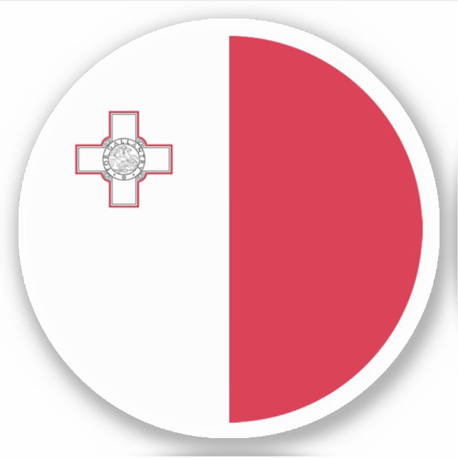 Malta Flagga Round Sticker Klistermärken (Framsida)