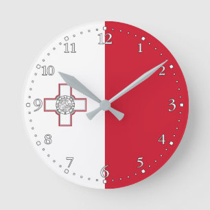 Malta flagga rund klocka
