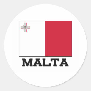 Malta Flagga Runt Klistermärke