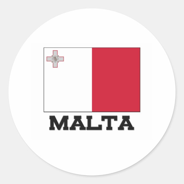 Malta Flagga Runt Klistermärke (Framsida)