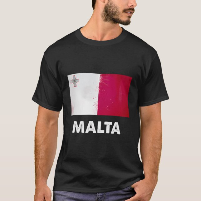 Malta Flagga Shirt Malta T (Framsida)