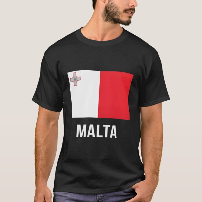 Malta Flagga Shirt Malta T (Framsida)