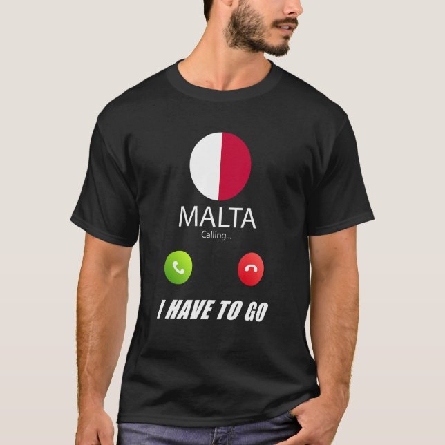 Malta Flagga Souvenir Malta begär T Shirt (Framsida)