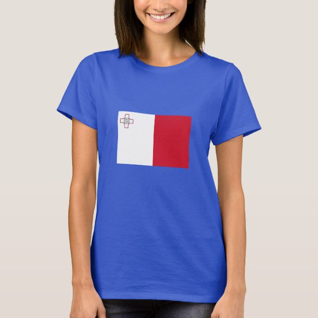 Malta Flagga T Shirt (Framsida)