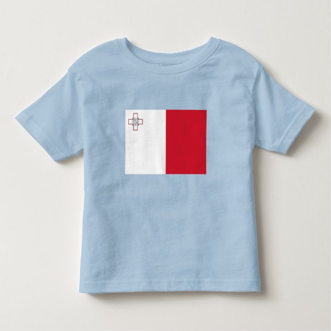 Malta Flagga T Shirt (Framsida)