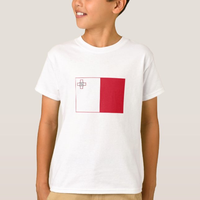 Malta Flagga T Shirt (Framsida)