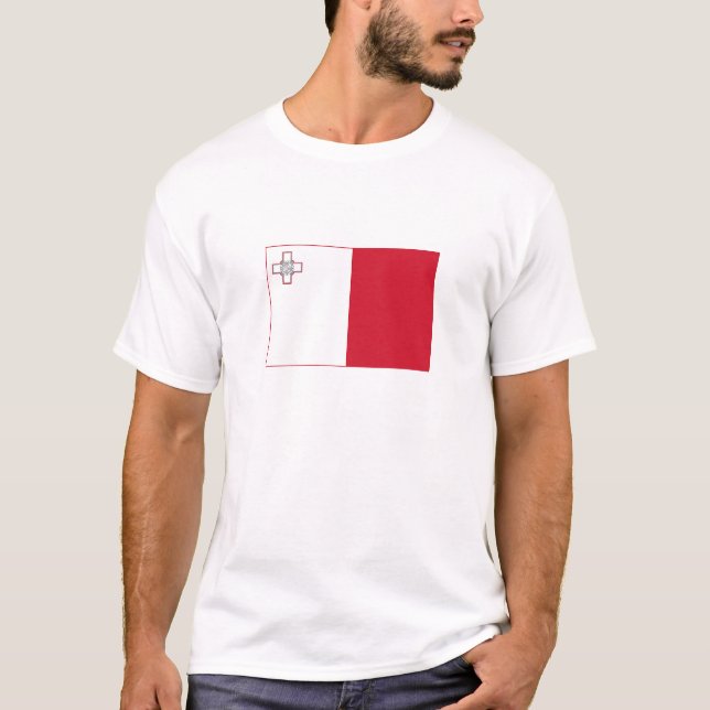 Malta Flagga T Shirt (Framsida)