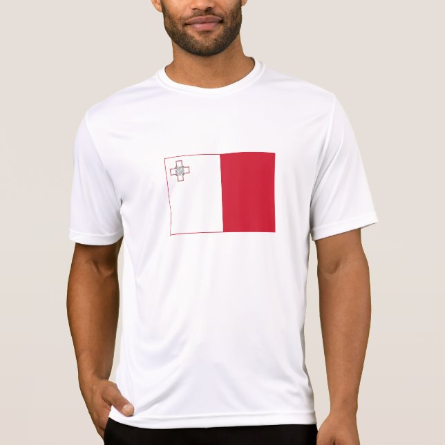 Malta Flagga T Shirt (Framsida)
