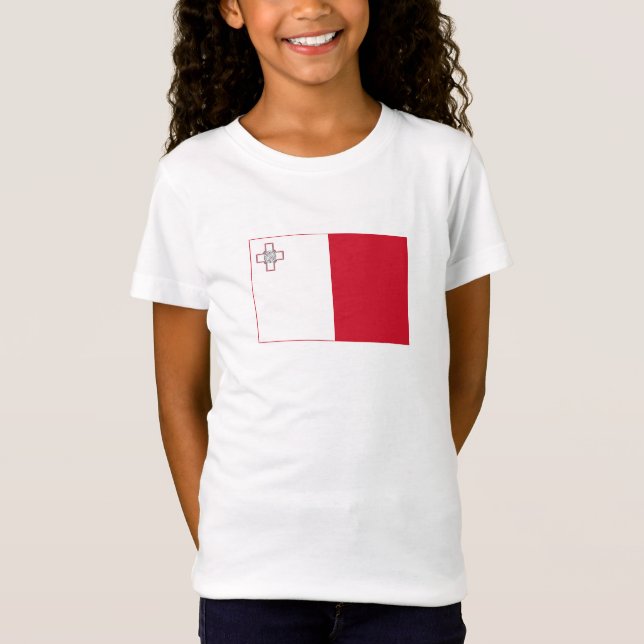 Malta Flagga T Shirt (Framsida)
