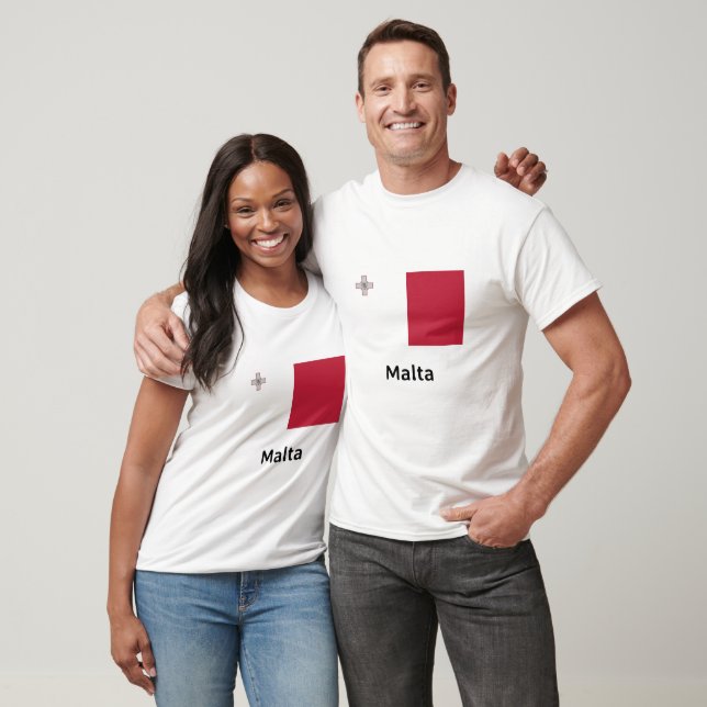 Malta Flagga T Shirt (Unisex)