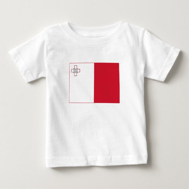 Malta Flagga T Shirt (Framsida)