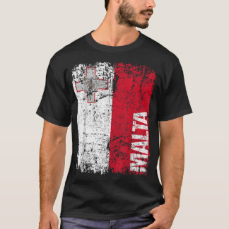 MALTA Flagga Vintage Distress MALTA T Shirt