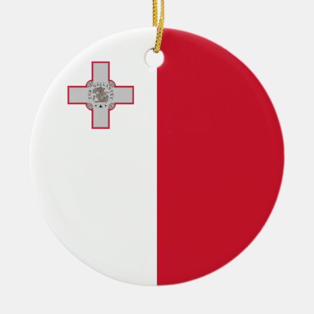 Malta flaggaprydnad julgransprydnad keramik (Framsidan)