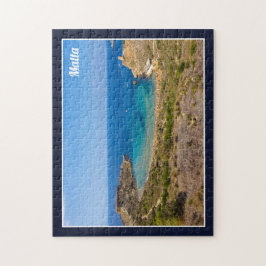 Malta Ghajn Tuffieha Bay Mediterranean Sea Island Pussel