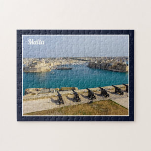 Malta Grand Harbour från Valletta Saluting Battery Pussel