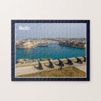 Malta Grand Harbour från Valletta Saluting Battery Pussel