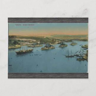 Malta - Grand Harbour, Vintage Vykort