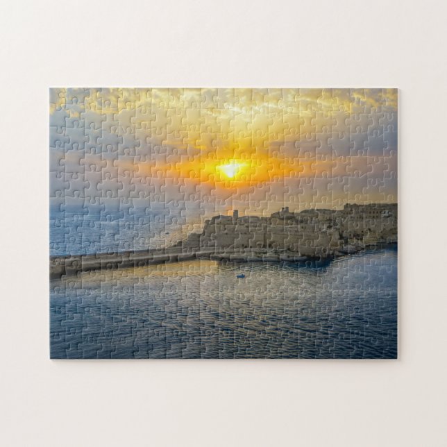Malta Harbour Sunset. Pussel (Horisontell)