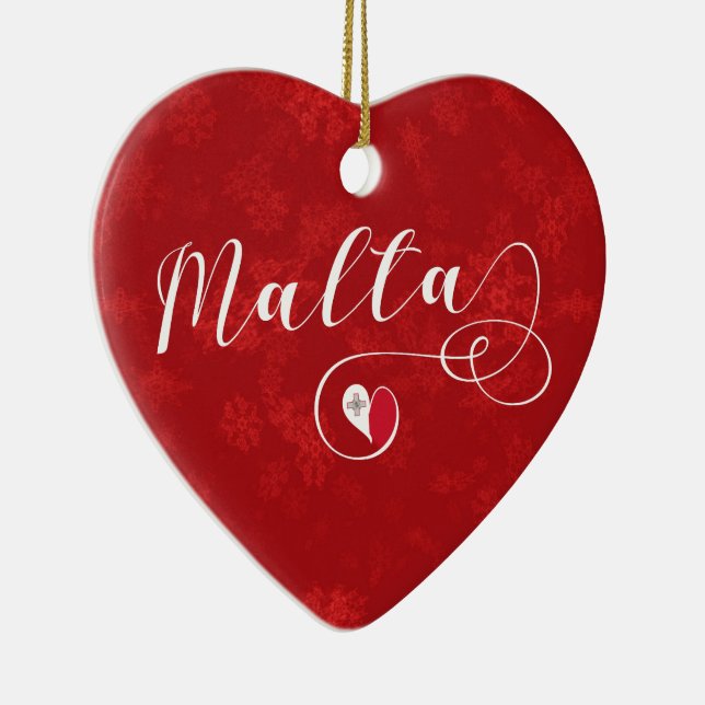 Malta Heart, Julgran Ornament, maltesiska Julgransprydnad Keramik (Höger)