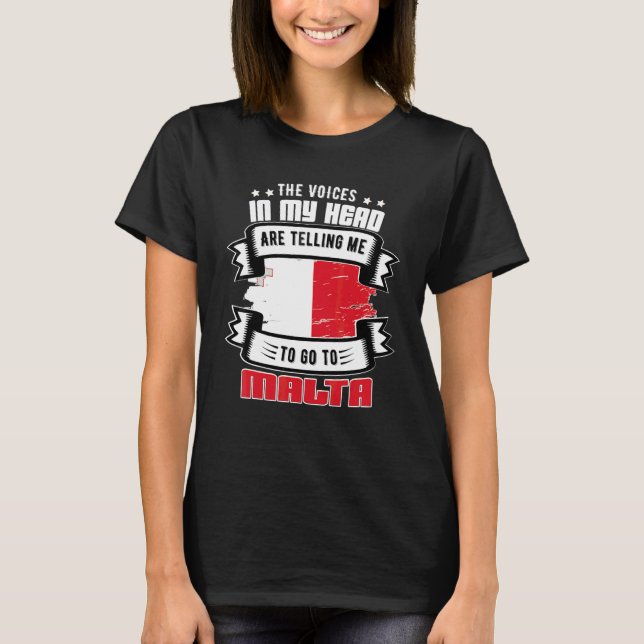 Malta I Mitt Huvud T Shirt (Framsida)