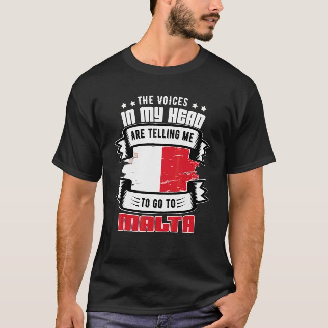 Malta I Mitt Huvud T Shirt (Framsida)