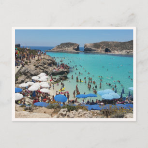 Malta Island Sommar Strand Foto Vykort