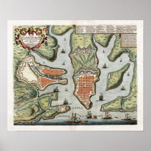 Malta karta 1725 poster