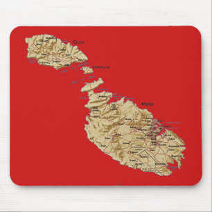 Malta karta Mousepad Musmatta