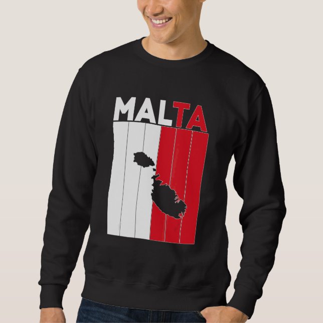 Malta landsgränser lång ärmad tröja (Framsida)