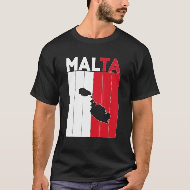 Malta landsgränser t shirt (Framsida)